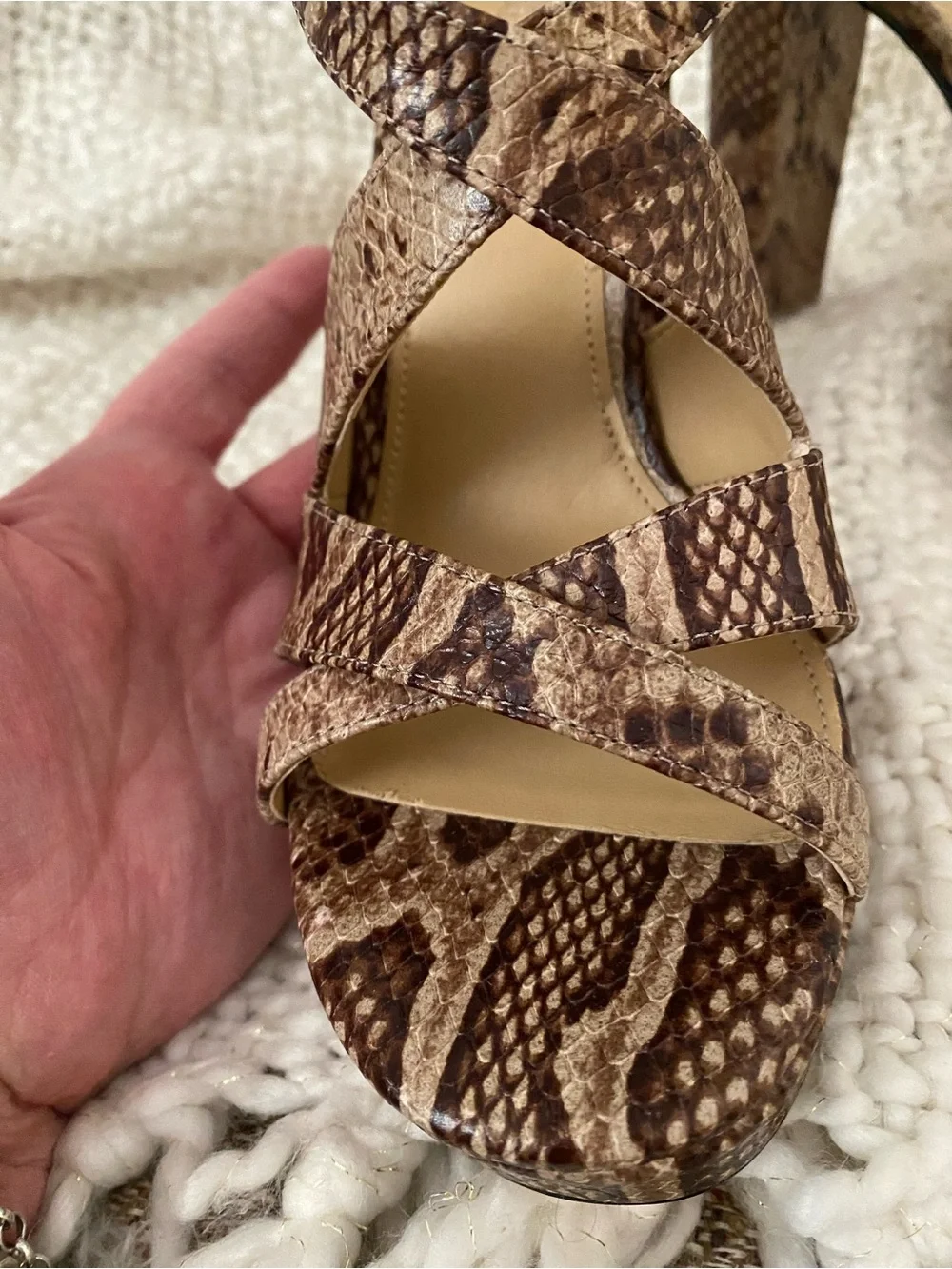 Michael Kors Brown Snake-Print Platform Heels